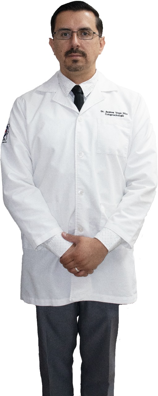 Foto del Dr. Andrés Santiago Vega Diaz, especialista en Cirugía General y Coloproctología
